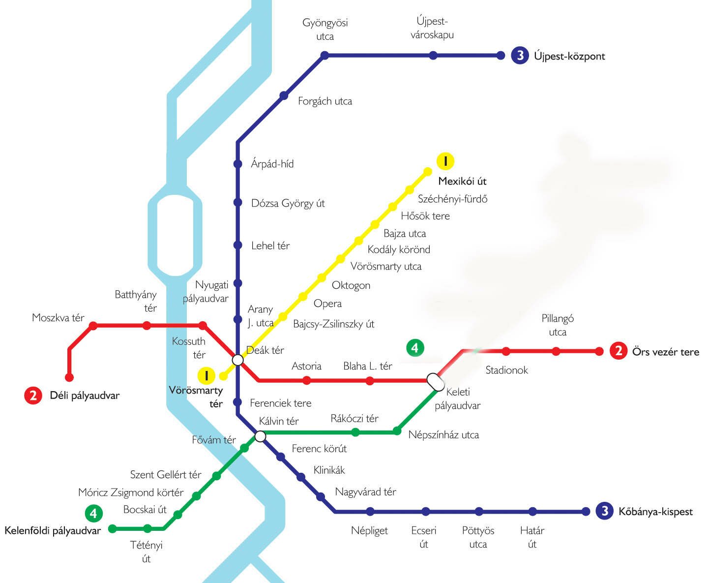 Карта метро Будапешта